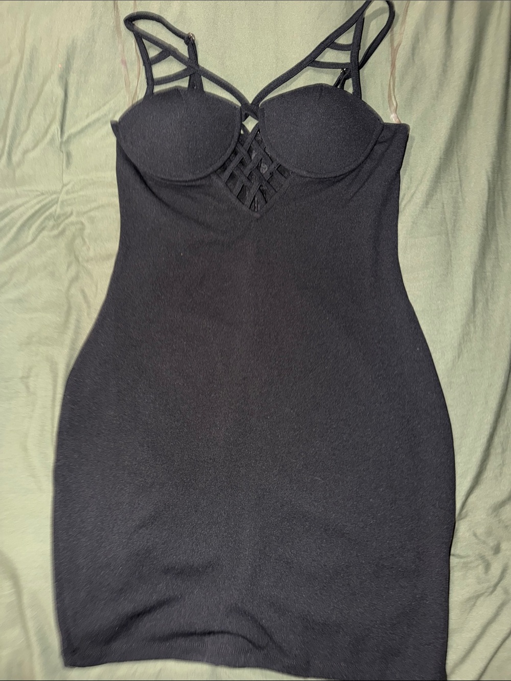 Fashion Nova Black  Strappy Bodycon Dress